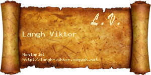 Langh Viktor névjegykártya