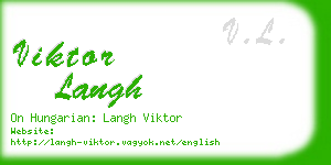 viktor langh business card